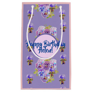 Shabby Chic Lila Pansy Blume Blumenbeutel Kleine Geschenktüte