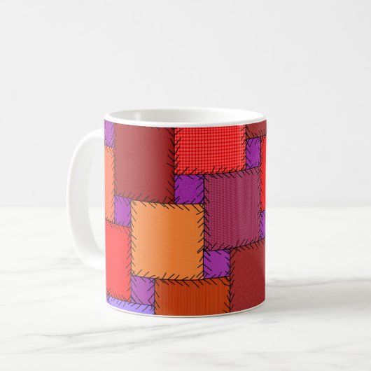 Shabby Chic-lila Patchwork-Schatten Kaffeetasse (Vorderseite Links)