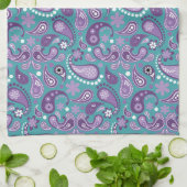 Shabby Chic Lila und blau Paisley Pattern Geschirrtuch (Gefaltet)