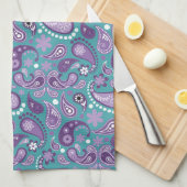 Shabby Chic Lila und blau Paisley Pattern Geschirrtuch (Viertel Falte)