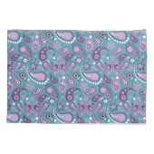 Shabby Chic Lila und blau Paisley Pattern Kissenbezug (Rückseite)