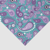 Shabby Chic Lila und blau Paisley Pattern Seidenpapier (Detail)