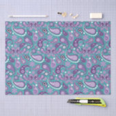 Shabby Chic Lila und blau Paisley Pattern Seidenpapier (Handwerk)
