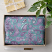 Shabby Chic Lila und blau Paisley Pattern Seidenpapier (Geschenk)