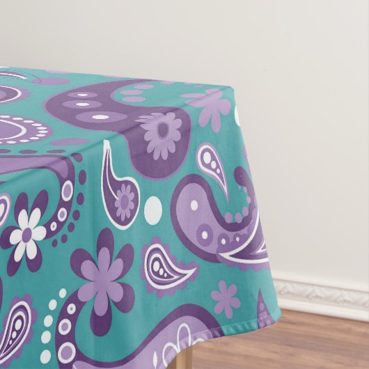 Shabby Chic Lila und blau Paisley Pattern Tischdecke (Beispiel)