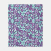 Shabby Chic Lila und hellblau Paisley Muster Fleecedecke (Vorderseite)