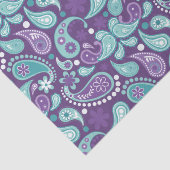 Shabby Chic Lila und hellblau Paisley Muster Seidenpapier (Detail)