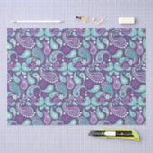 Shabby Chic Lila und hellblau Paisley Muster Seidenpapier (Handwerk)