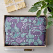 Shabby Chic Lila und hellblau Paisley Muster Seidenpapier (Geschenk)