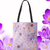 Shabby Chic Lilac Floral Bouquet Tasche