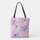 Shabby Chic Lilac Floral Bouquet Tasche (Rückseite)