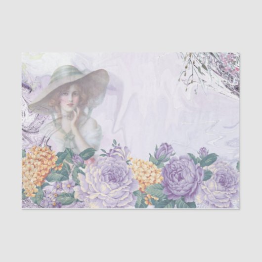 Shabby Chic Lilac Serie Design 2 Seidenpapier (Vorderseite)