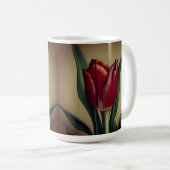 Shabby Chic Lovely Red Tulip Kaffeetasse (VorderseiteRechts)