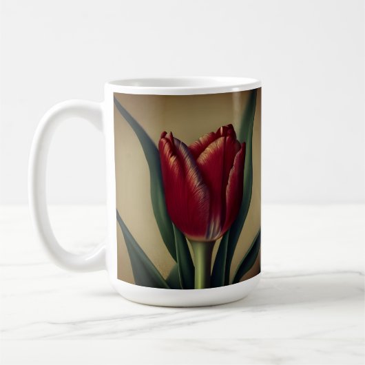 Shabby Chic Lovely Red Tulip Kaffeetasse (Links)