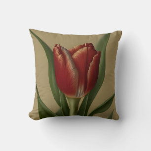 Shabby Chic Lovely Red Tulip Kissen