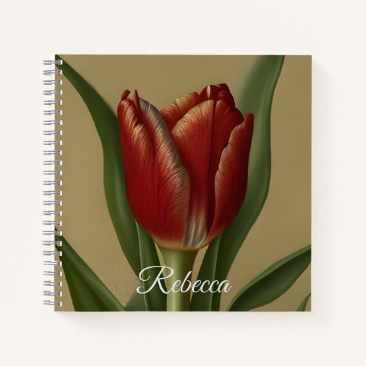 Shabby Chic Lovely Red Tulip Notizblock (Vorderseite)