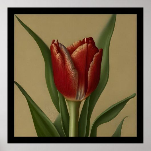 Shabby Chic Lovely Red Tulip Poster (Vorne)
