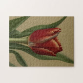 Shabby Chic Lovely Red Tulip Puzzle (Horizontal)