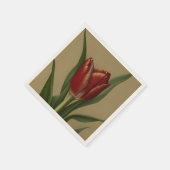 Shabby Chic Lovely Red Tulip Serviette (Ecke)