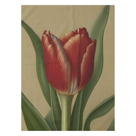 Shabby Chic Lovely Red Tulip Tischdecke (Vorderseite)