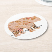Shabby Chic Mama Bear Runder Pappuntersetzer (Angewinkelt)