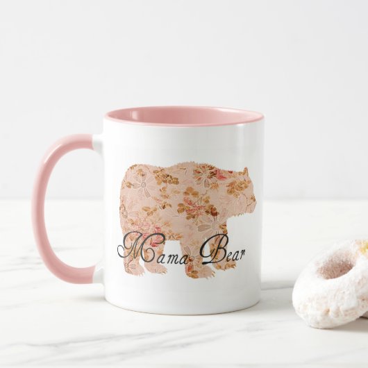 Shabby Chic Mama Bear Tasse (Mit Donut)