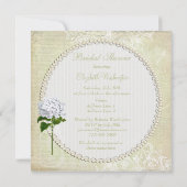 Shabby Chic Mason Jar & Hydrangea Brautparty Einladung (Rückseite)