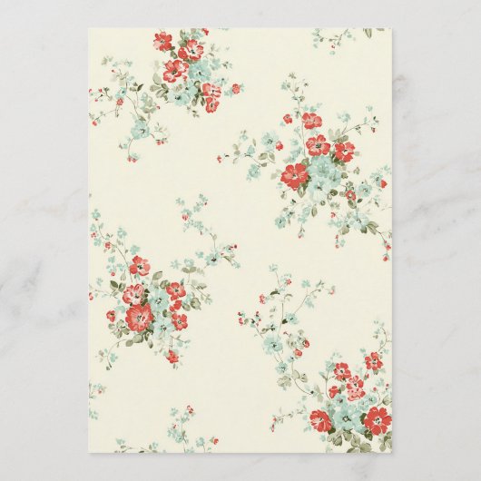 Shabby Chic Menükarte (Rückseite)