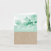Shabby Chic Minz-Pfingstrose-Burlap-Brautjungfer-E
