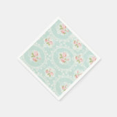 Shabby Chic Minze & Pink Cocktail Napkins Serviette (Ecke)