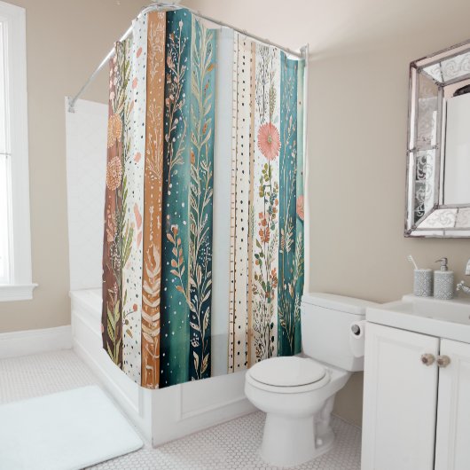 Shabby Chic-Mischmuster Duschvorhang (Beispiel)