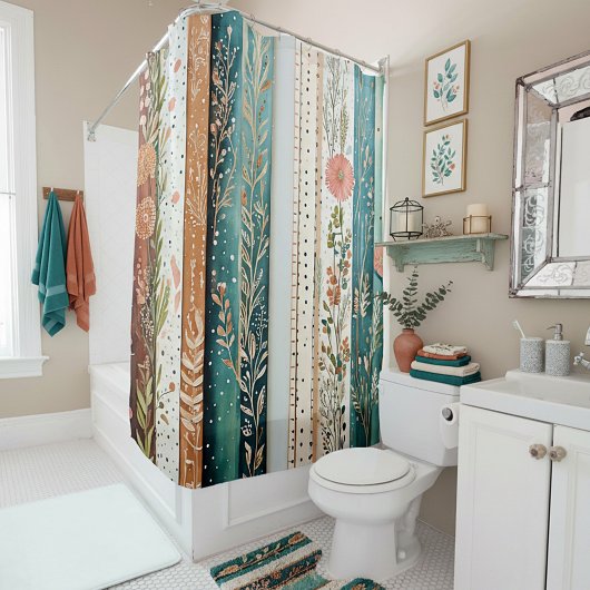 Shabby Chic-Mischmuster Duschvorhang