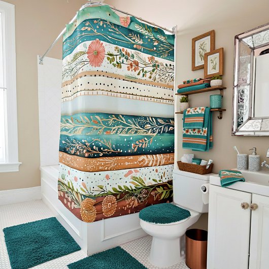 Shabby Chic-Mischmuster Duschvorhang