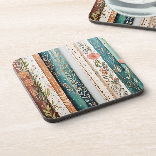 Shabby Chic-Mischmuster Getränkeuntersetzer (Linke Seite)