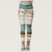 Shabby Chic-Mischmuster Leggings (Vorderseite)