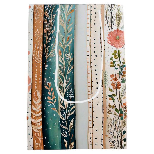 Shabby Chic-Mischmuster Mittlere Geschenktüte (Rückseite)