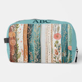 Shabby Chic-Mischmuster Monogramm Waschbeutel (Vorderseite)
