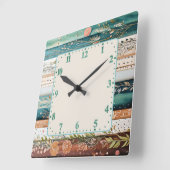 Shabby Chic-Mischmuster Quadratische Wanduhr (Winkel)