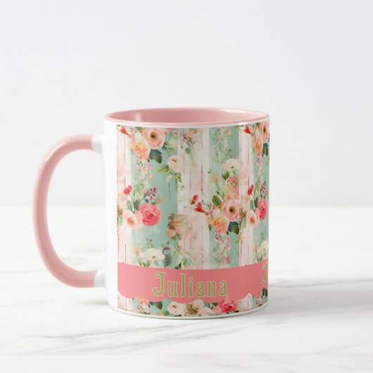 Shabby Chic mit Muschel Namens Tasse (Links)