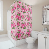 Shabby Chic Monogram Roses Bath Duschvorhang (Beispiel)