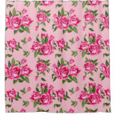 Shabby Chic Monogram Roses Bath Duschvorhang (Vorderseite)