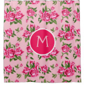 Shabby Chic Monogram Roses Bath Duschvorhang (Vorderseite)