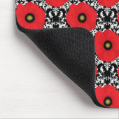 Shabby Chic-Muster in Rot, Schwarz und Weiß Mousepad (Ecke)
