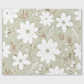Shabby Chic Naturstein Retro Daisy Gemustert Geschenkpapier (Flach)