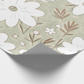 Shabby Chic Naturstein Retro Daisy Gemustert Geschenkpapier (Ecke)