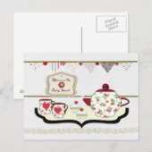 Shabby Chic Niedlich Tee Party Postkarte (Vorne/Hinten)