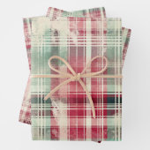 Shabby Chic Not Weihnachts-Tartan Geschenkpapier Set (Beispiel)