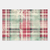 Shabby Chic Not Weihnachts-Tartan Geschenkpapier Set (Vorderseite)