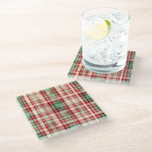 Shabby Chic Not Weihnachts-Tartan Glasuntersetzer