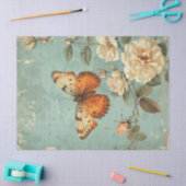 Shabby Chic-Orangenschmetterling und Rose Seidenpapier (Basteln)